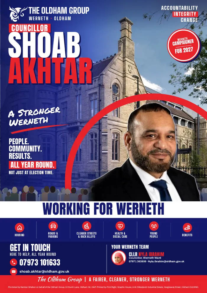 Front of the Werneth 2027 campaign leaflet
